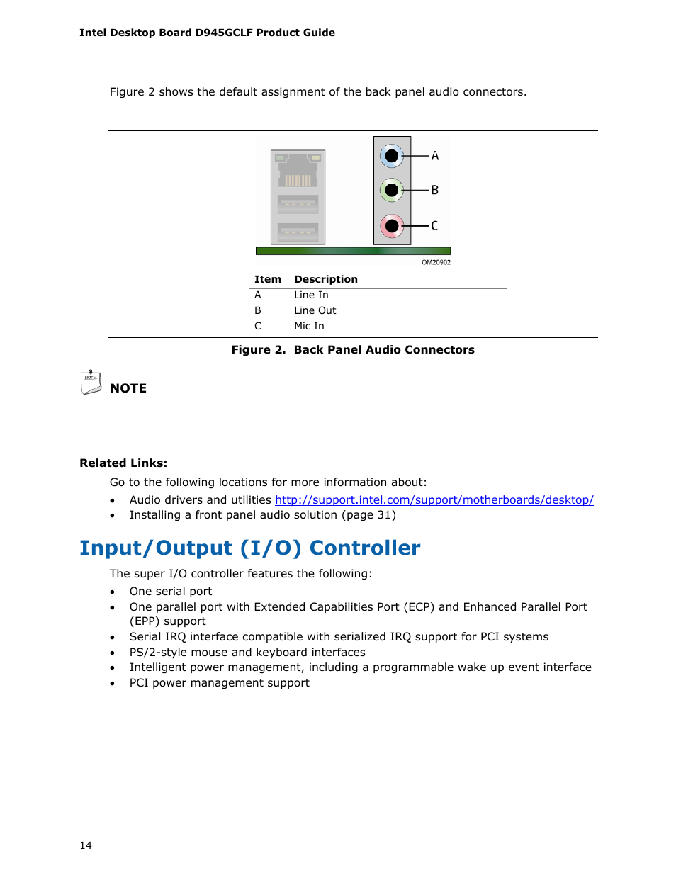 Input/output (i/o) controller | Intel D945GCLF User Manual | Page 14 / 56