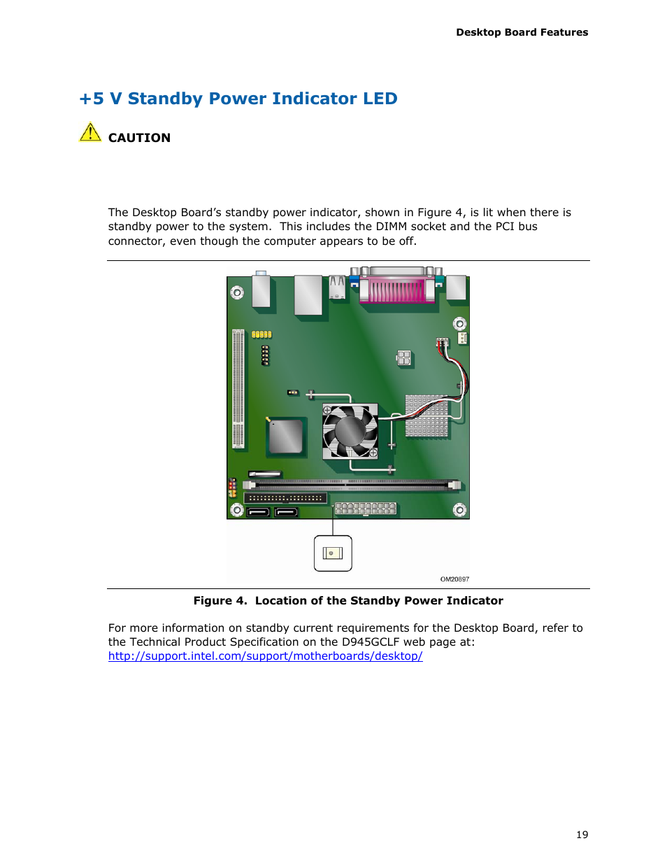 5 v standby power indicator led | Intel D945GCLF User Manual | Page 19 / 56