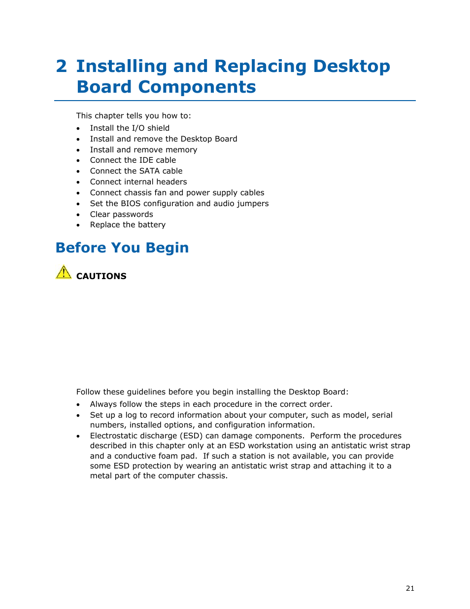 Before you begin | Intel D945GCLF User Manual | Page 21 / 56