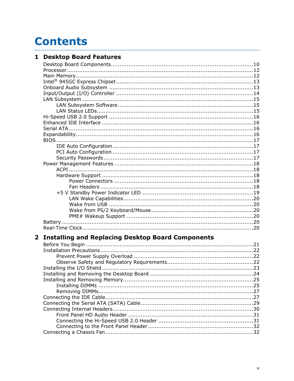 Intel D945GCLF User Manual | Page 5 / 56