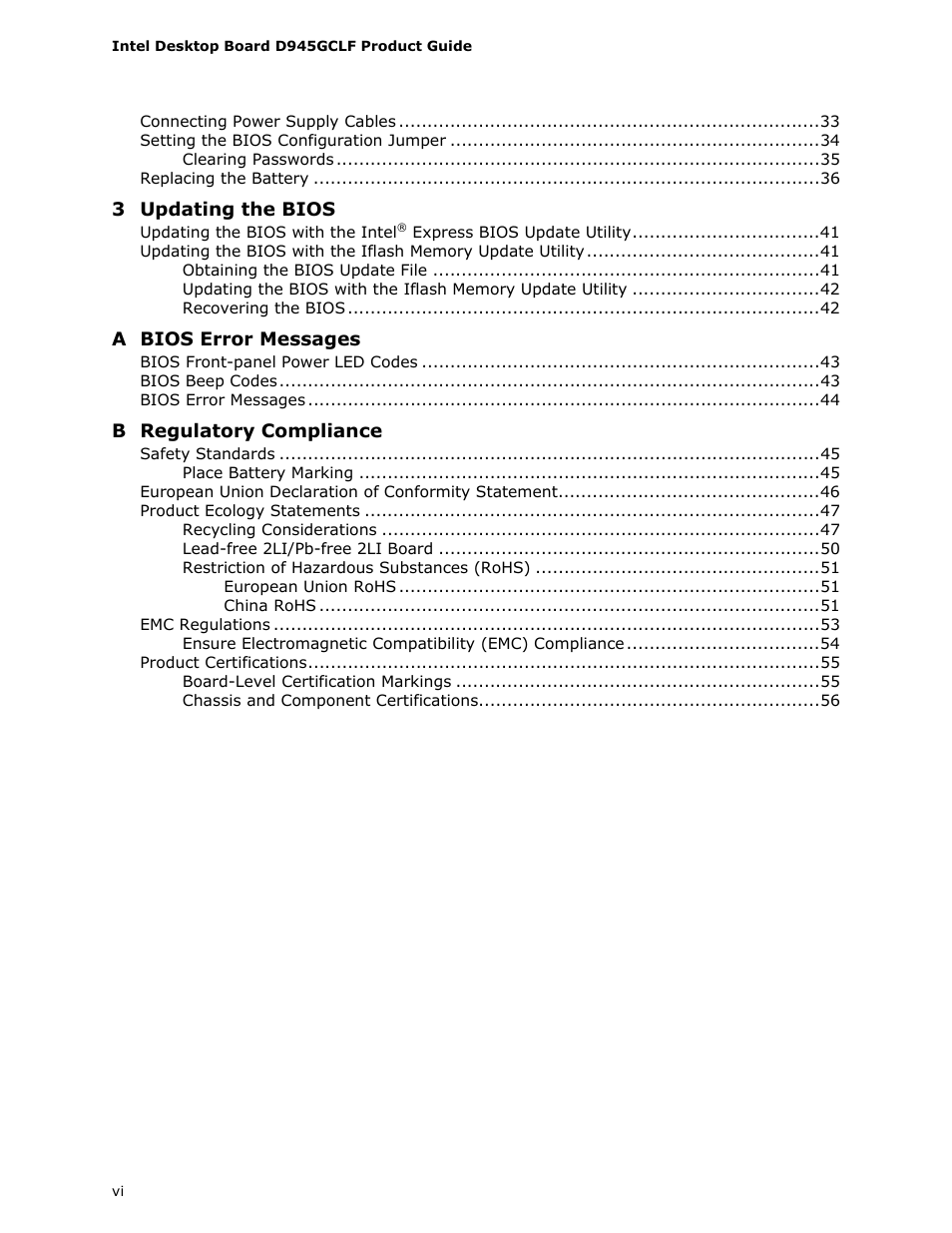 Intel D945GCLF User Manual | Page 6 / 56