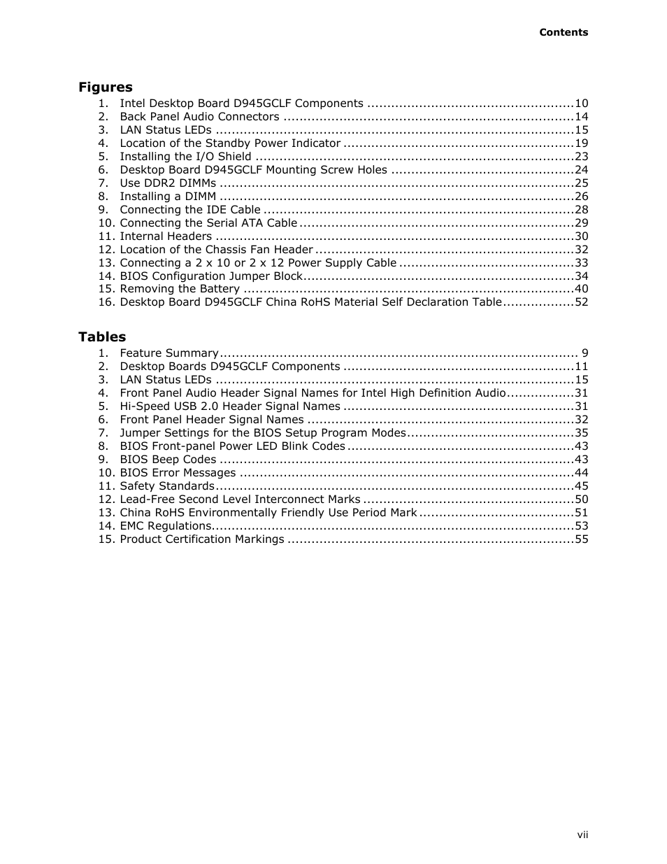 Intel D945GCLF User Manual | Page 7 / 56