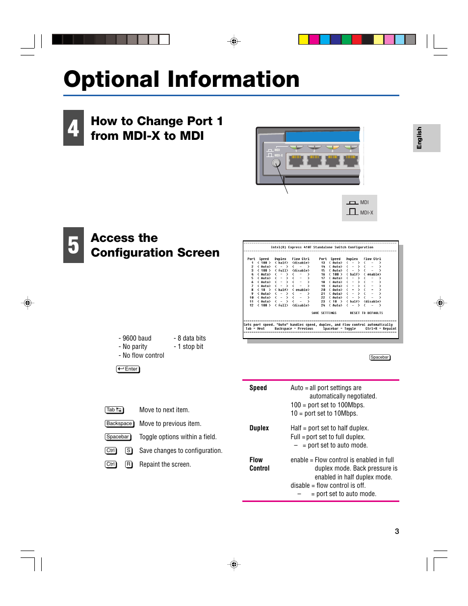 Optional information, How to change port 1 from mdi-x to mdi, Access the configuration screen | Intel 410T User Manual | Page 5 / 40