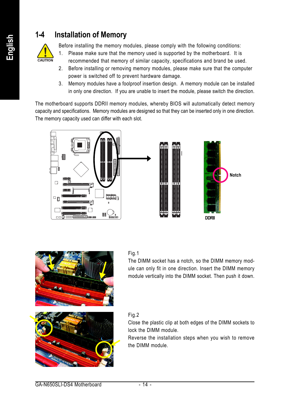 English | Intel GA-N650SLI-DS4 User Manual | Page 14 / 88