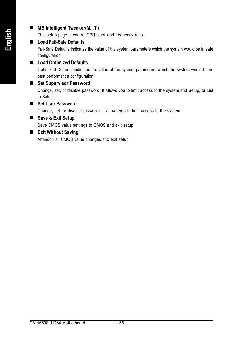 English | Intel GA-N650SLI-DS4 User Manual | Page 36 / 88