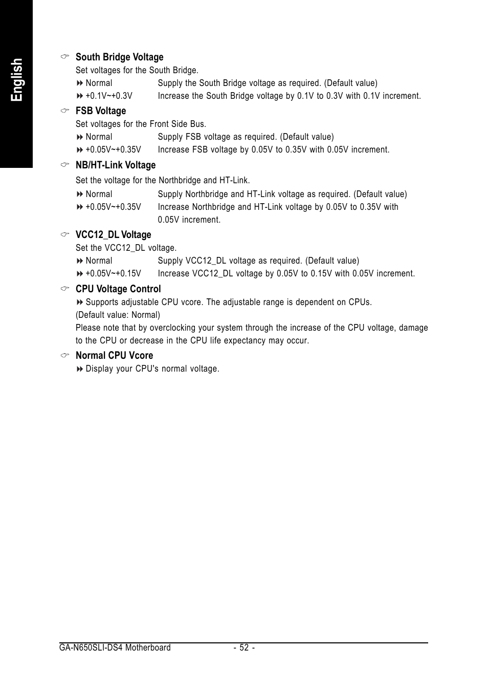 English | Intel GA-N650SLI-DS4 User Manual | Page 52 / 88