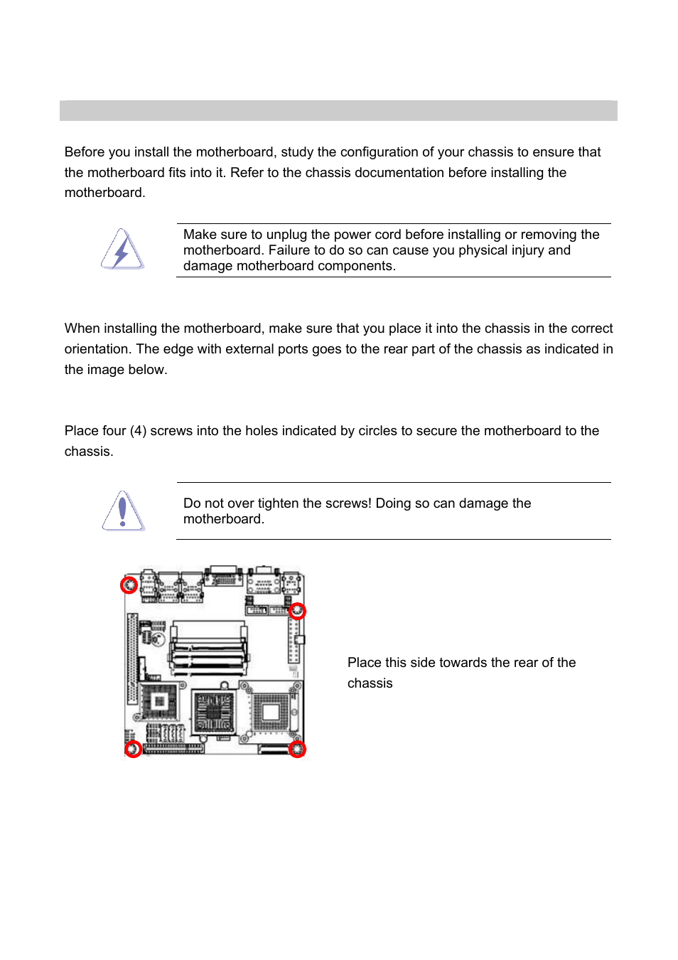 2 motherboard overview, 1 placement direction, 2 screw holes | Motherboard overview, Placement direction, Screw holes | Intel EMX-965GME User Manual | Page 13 / 43