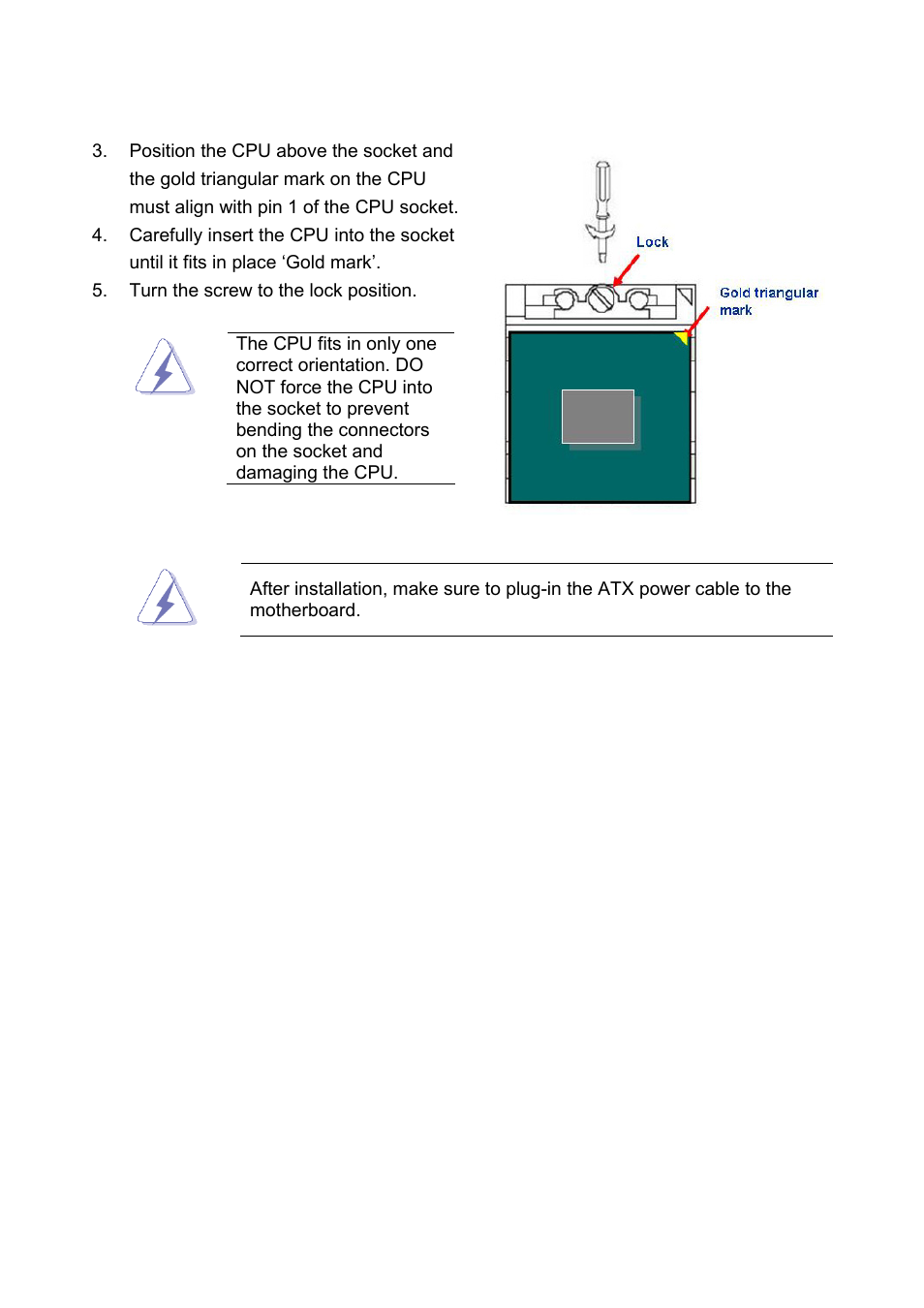 Turn the screw to the lock position | Intel EMX-965GME User Manual | Page 19 / 43