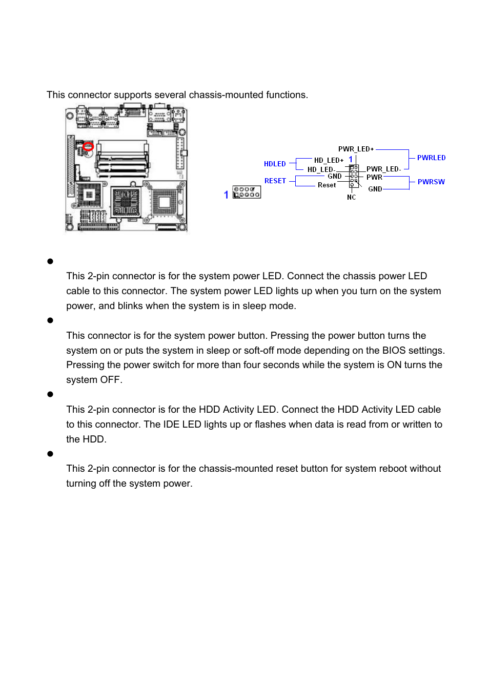 8 system panel connector (fpio1), System panel connector (fpio1) | Intel EMX-965GME User Manual | Page 38 / 43