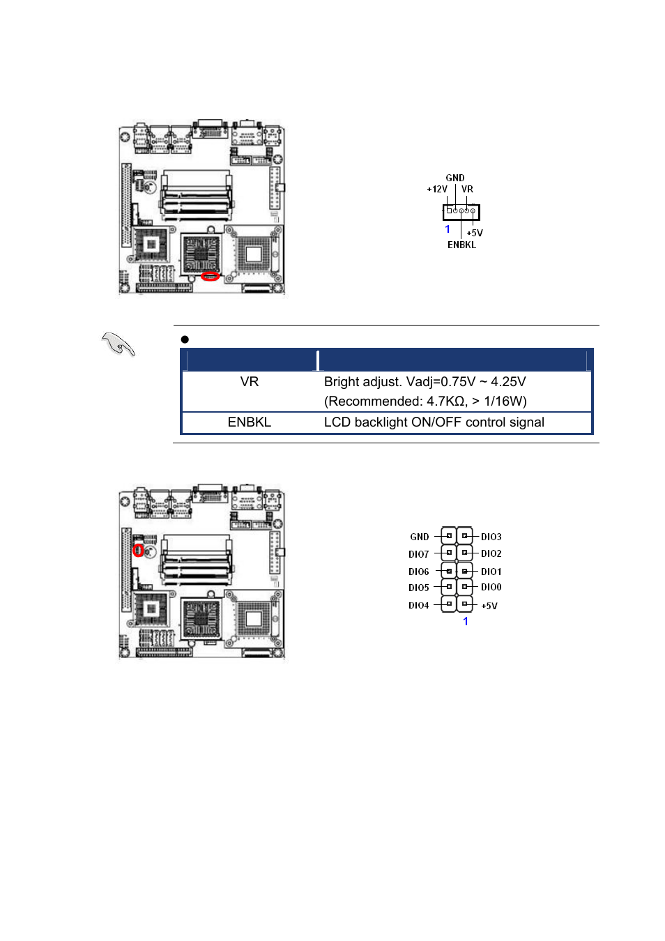 11 lcd inverter connector (jbkl1), 12 digital i/o connector (jdio1), Lcd inverter connector (jbkl1) | Digital i/o connector (jdio1) | Intel EMX-965GME User Manual | Page 40 / 43