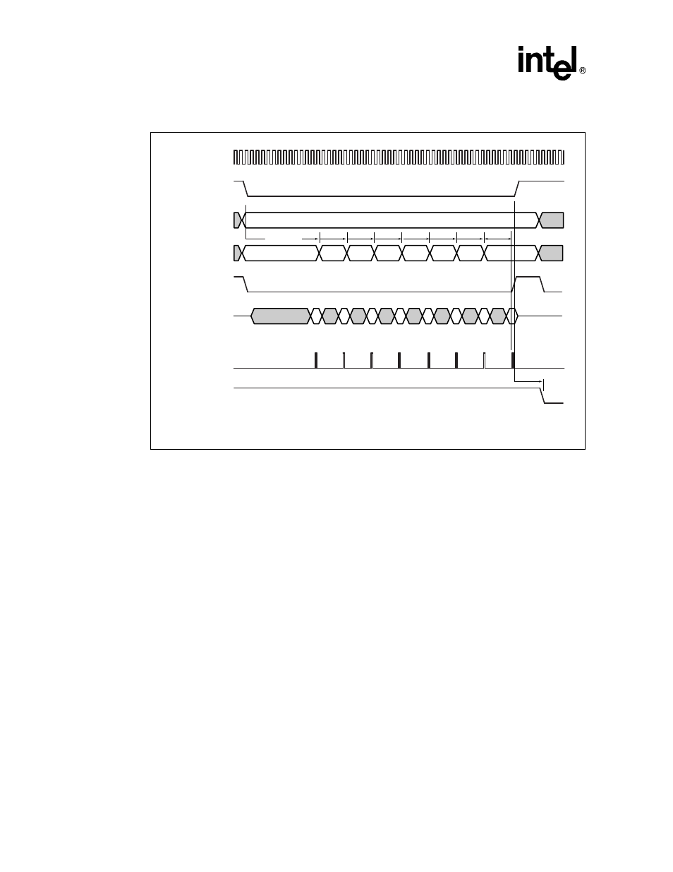 Burst-of-eight rom timing diagram -20, Figure 10-6 | Intel STRONGARM SA-1100 User Manual | Page 134 / 388