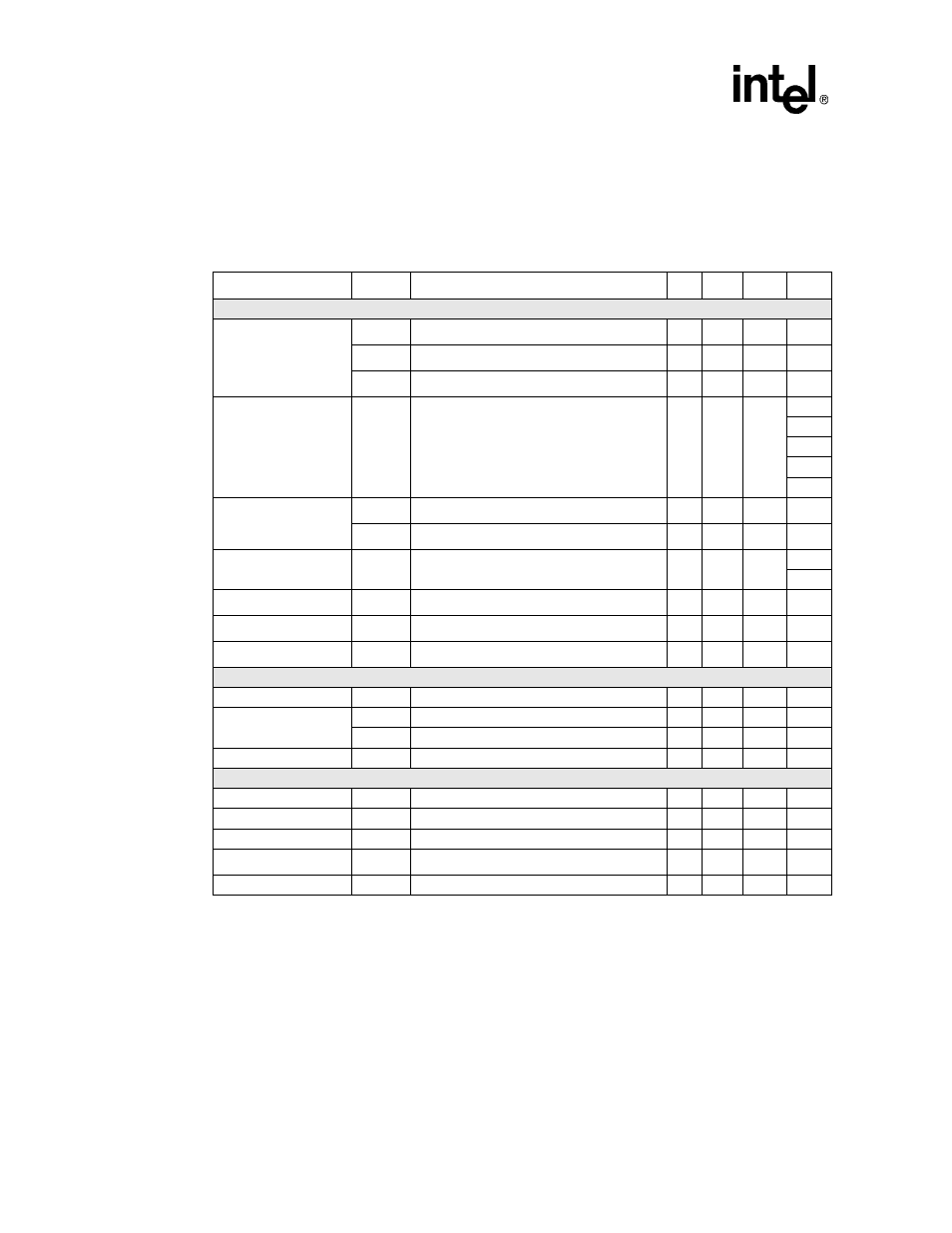 6 timing parameters, Timing parameters -4, Sa-1100 ac timing table for aa and ba parts -4 | Table 13-2 | Intel STRONGARM SA-1100 User Manual | Page 352 / 388