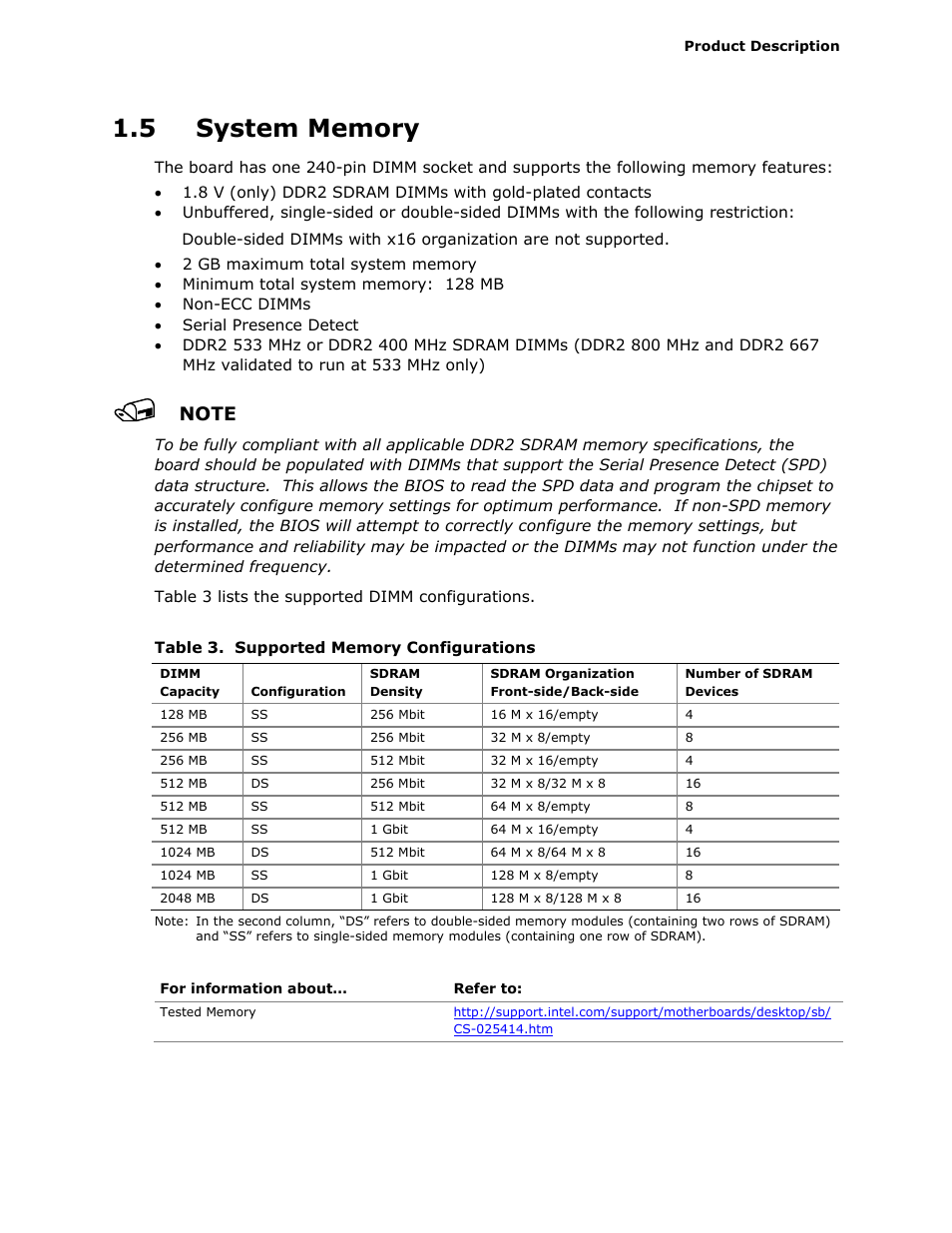 5 system memory | Intel D945GCLF2 User Manual | Page 15 / 86