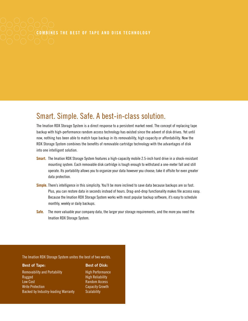 Smart. simple. safe. a best-in-class solution | Imation RDX User Manual | Page 4 / 8