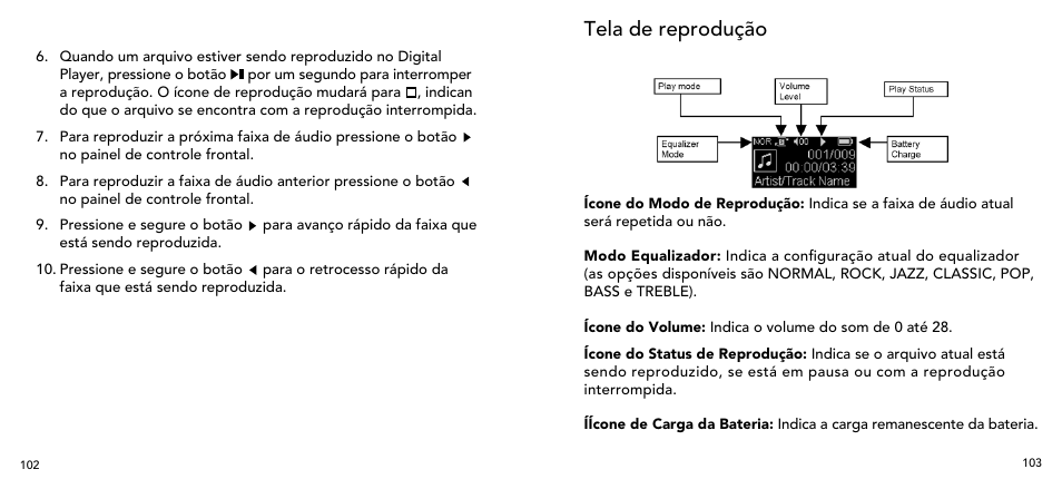 Tela de reprodução | Imation 3503 User Manual | Page 52 / 64