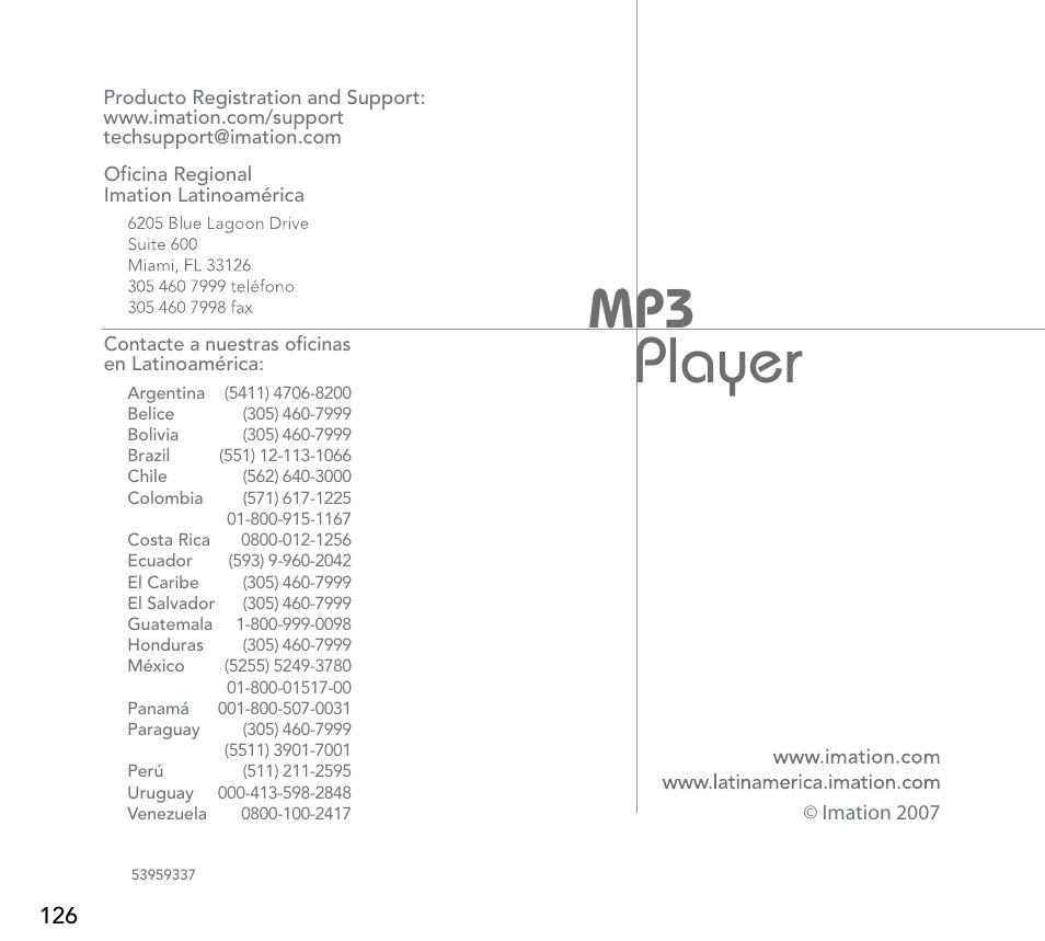Player | Imation 3503 User Manual | Page 64 / 64