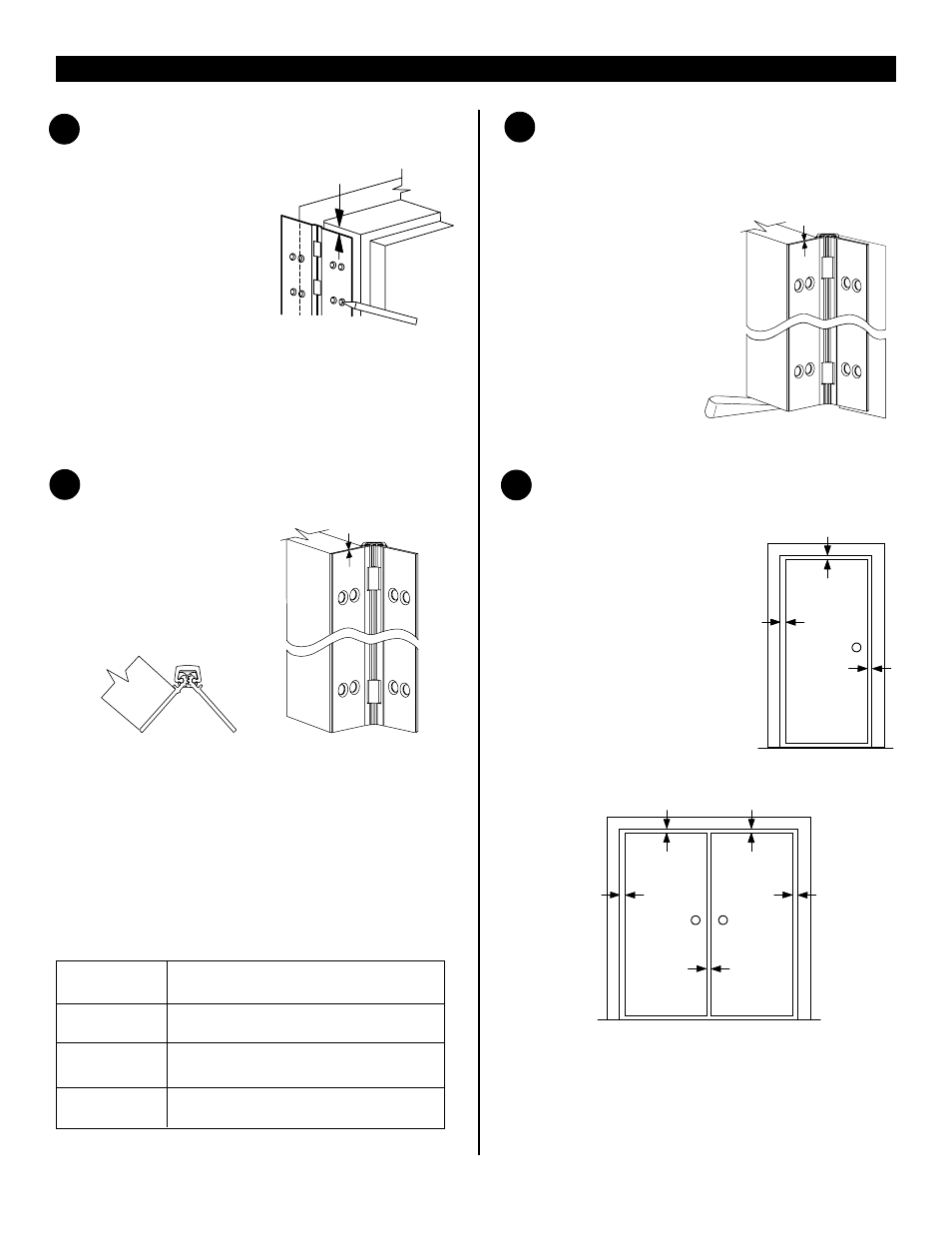 Mount hinge to door, Mount door to frame, Check for proper operation and clearances | Mark frame hole locations, Installation | Ives 112HD Series User Manual | Page 2 / 2