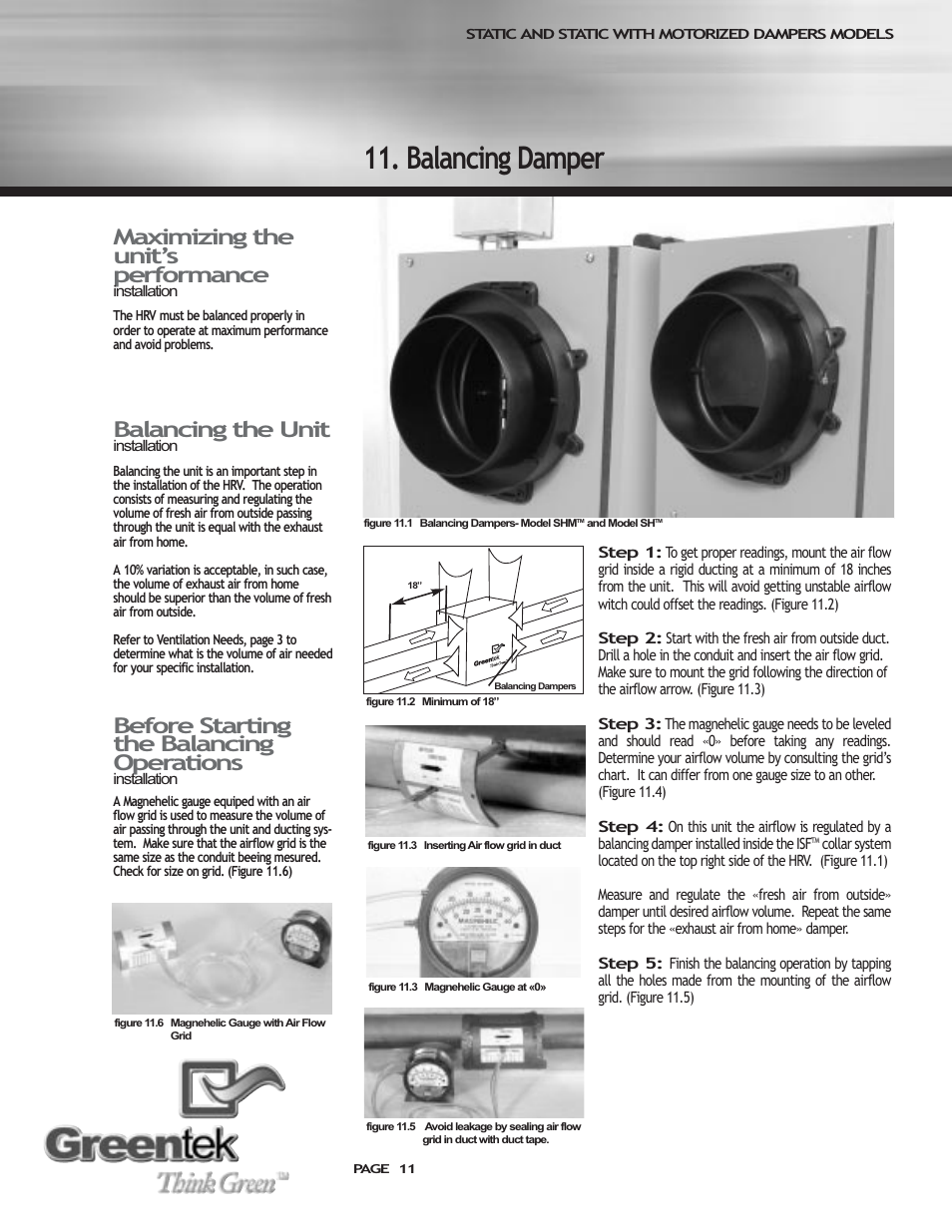 Balancing damper, Maximizing the unit’s performance, Balancing the unit | Before starting the balancing operations | Imperial SHMTM User Manual | Page 11 / 16