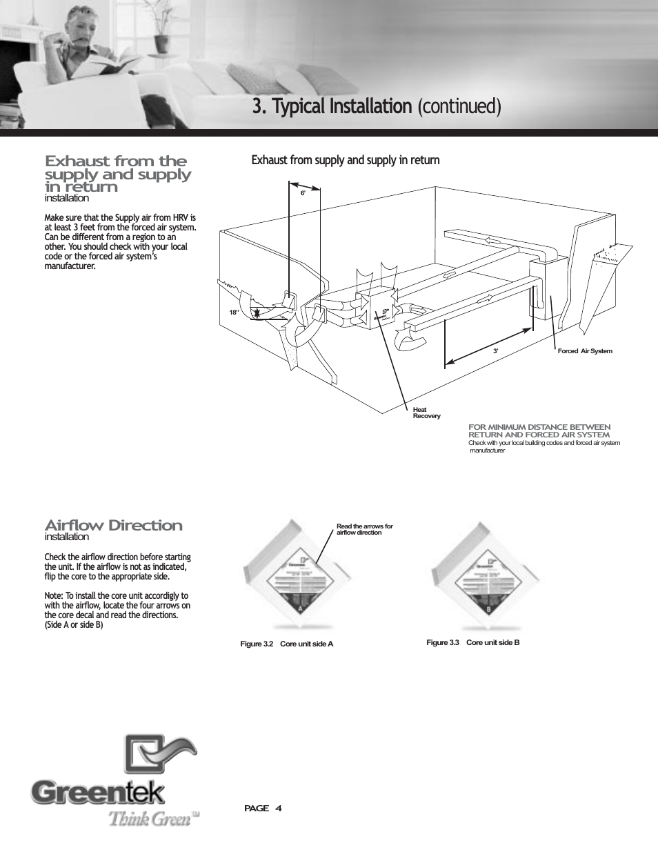 Typical installation (continued), Exhaust from the supply and supply in return, Airflow direction | Exhaust from supply and supply in return | Imperial SHMTM User Manual | Page 4 / 16
