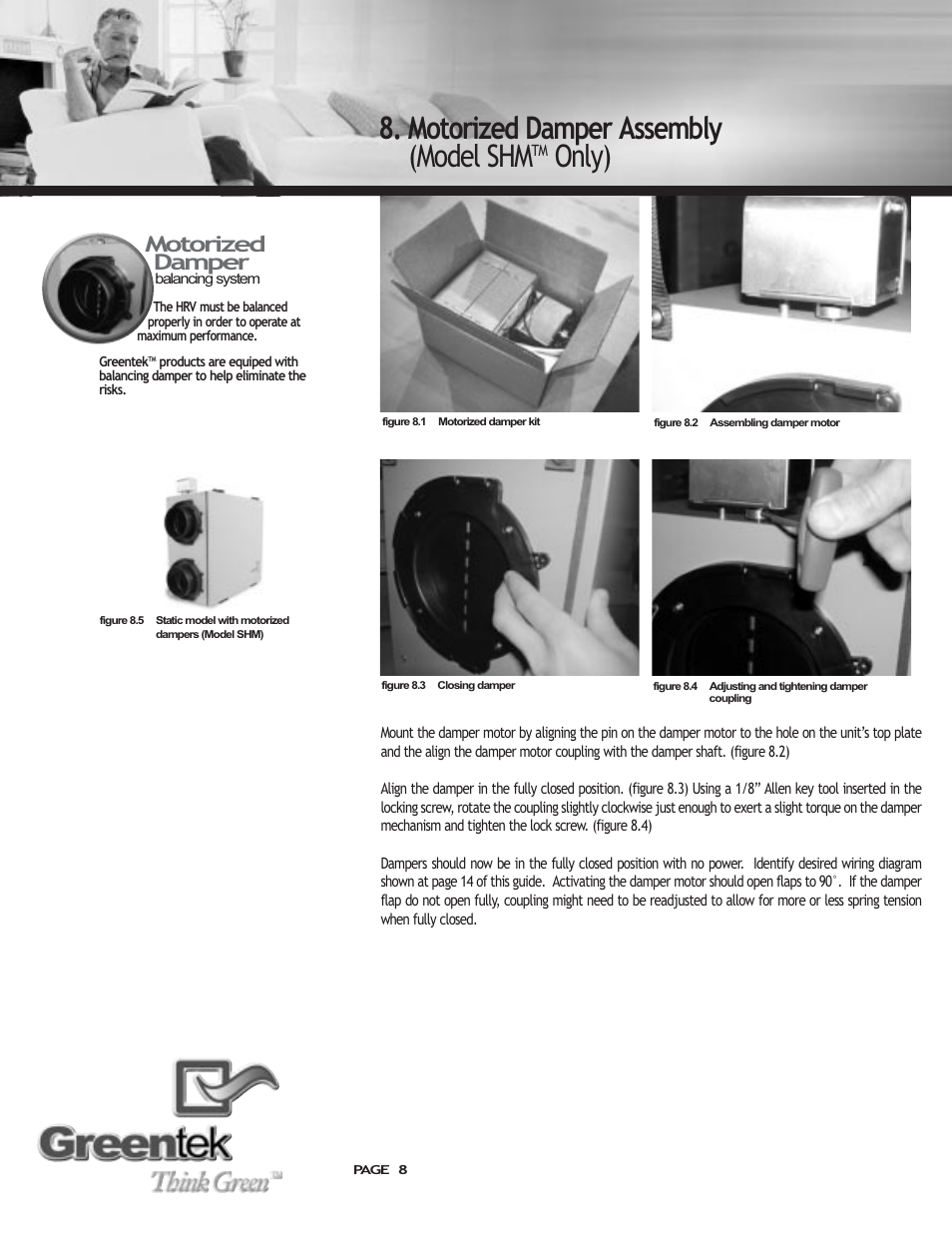 Motorized damper assembly (model shm, Only), Motorized damper | Imperial SHMTM User Manual | Page 8 / 16