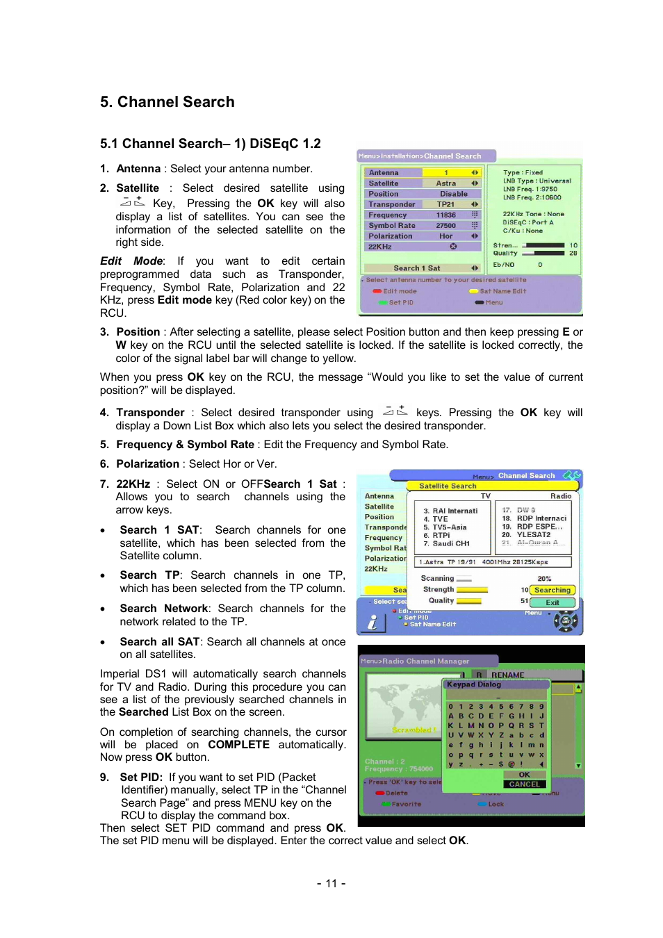 Channel search | Imperial DS1 User Manual | Page 12 / 25