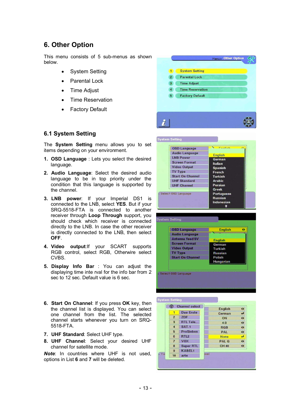 Other option | Imperial DS1 User Manual | Page 14 / 25