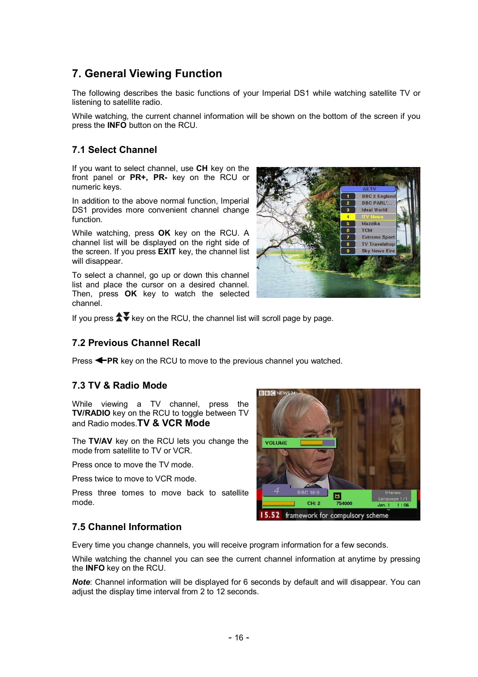 General viewing function | Imperial DS1 User Manual | Page 17 / 25