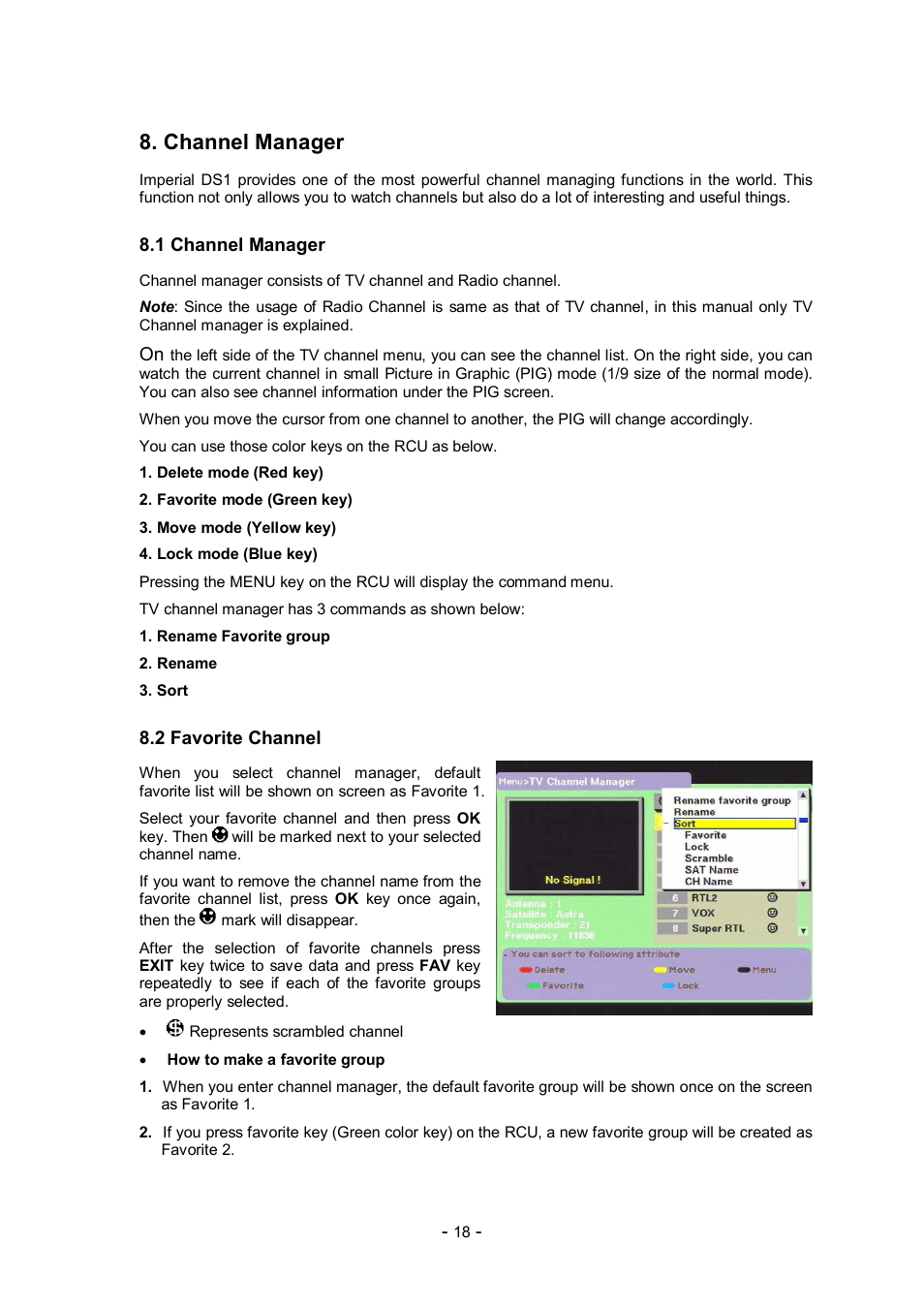 Channel manager | Imperial DS1 User Manual | Page 19 / 25