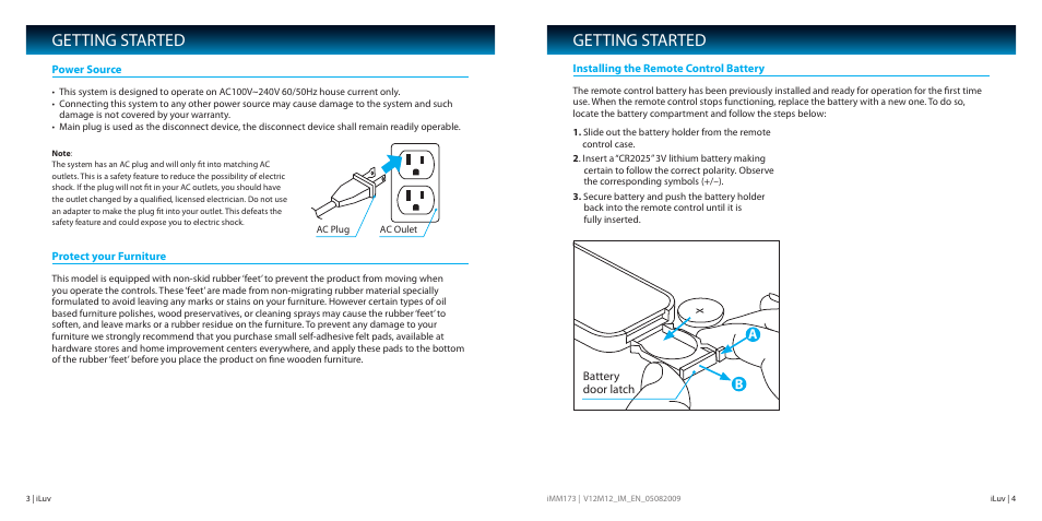 Getting started | Iluv IMM173 User Manual | Page 3 / 15