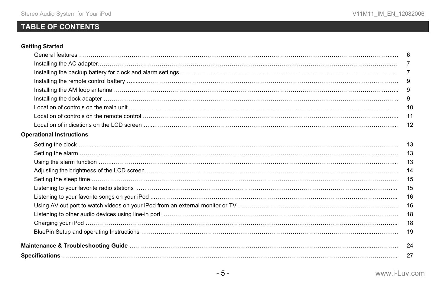 Iluv i277 User Manual | Page 6 / 29