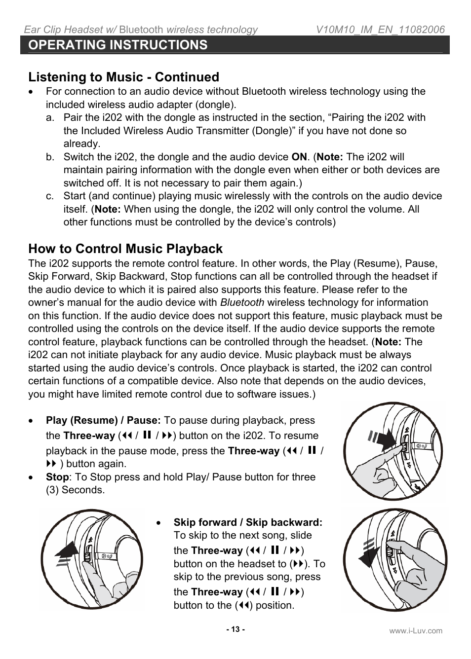 How to control music playback | Iluv i202 User Manual | Page 14 / 20