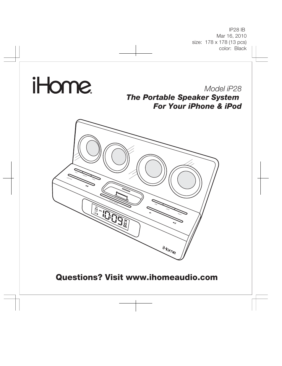 iHome IP28 User Manual | 12 pages