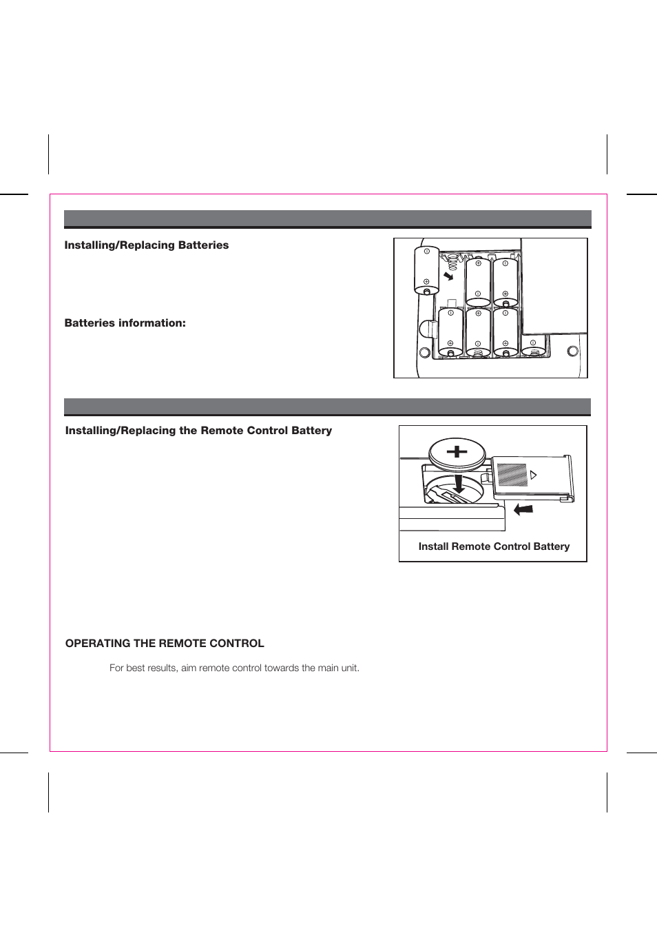 Installing/replacing ih82 batteries, Using the remote control | iHome iH82 User Manual | Page 6 / 15