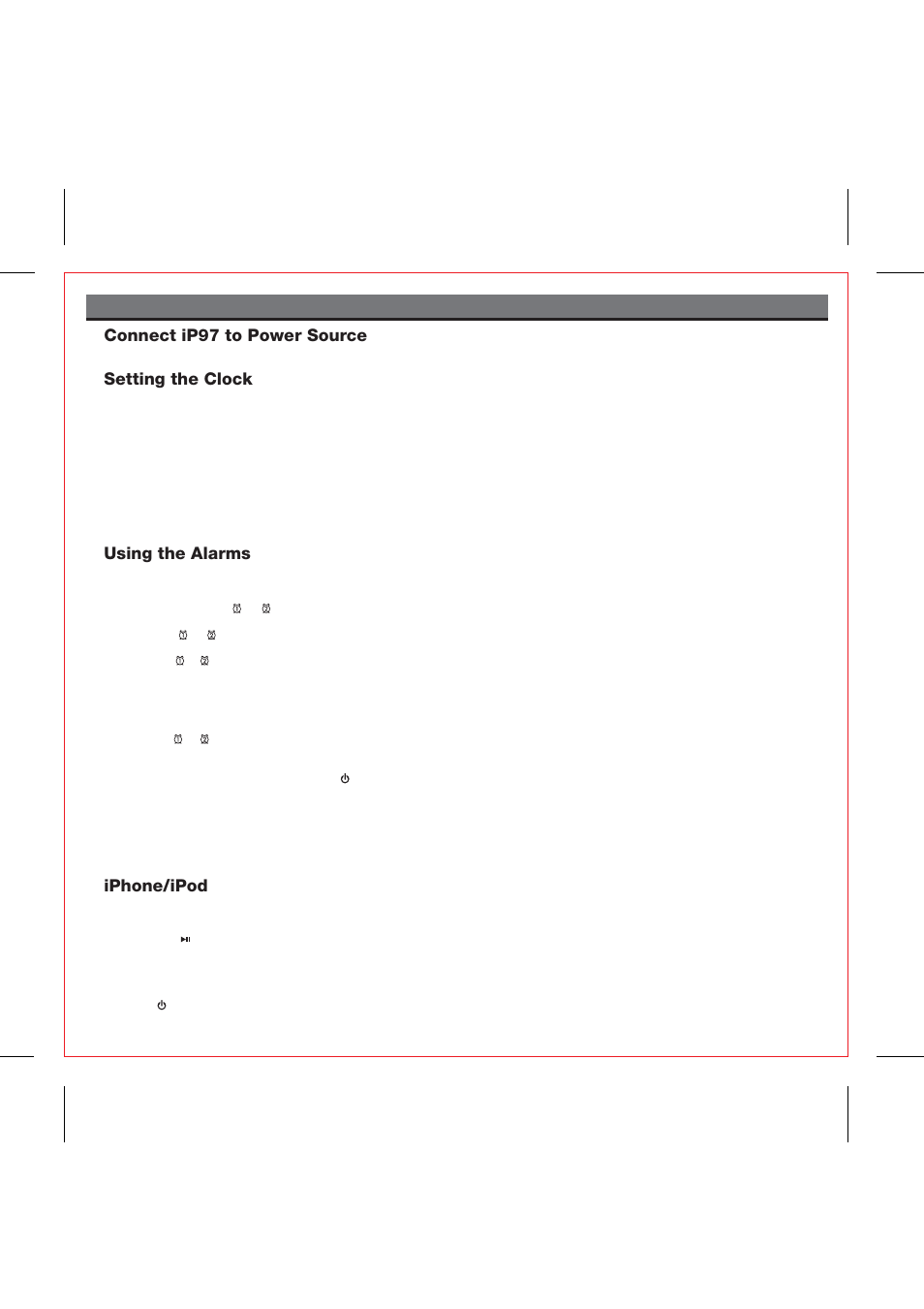 Using the ip97 | iHome IP97 User Manual | Page 5 / 13