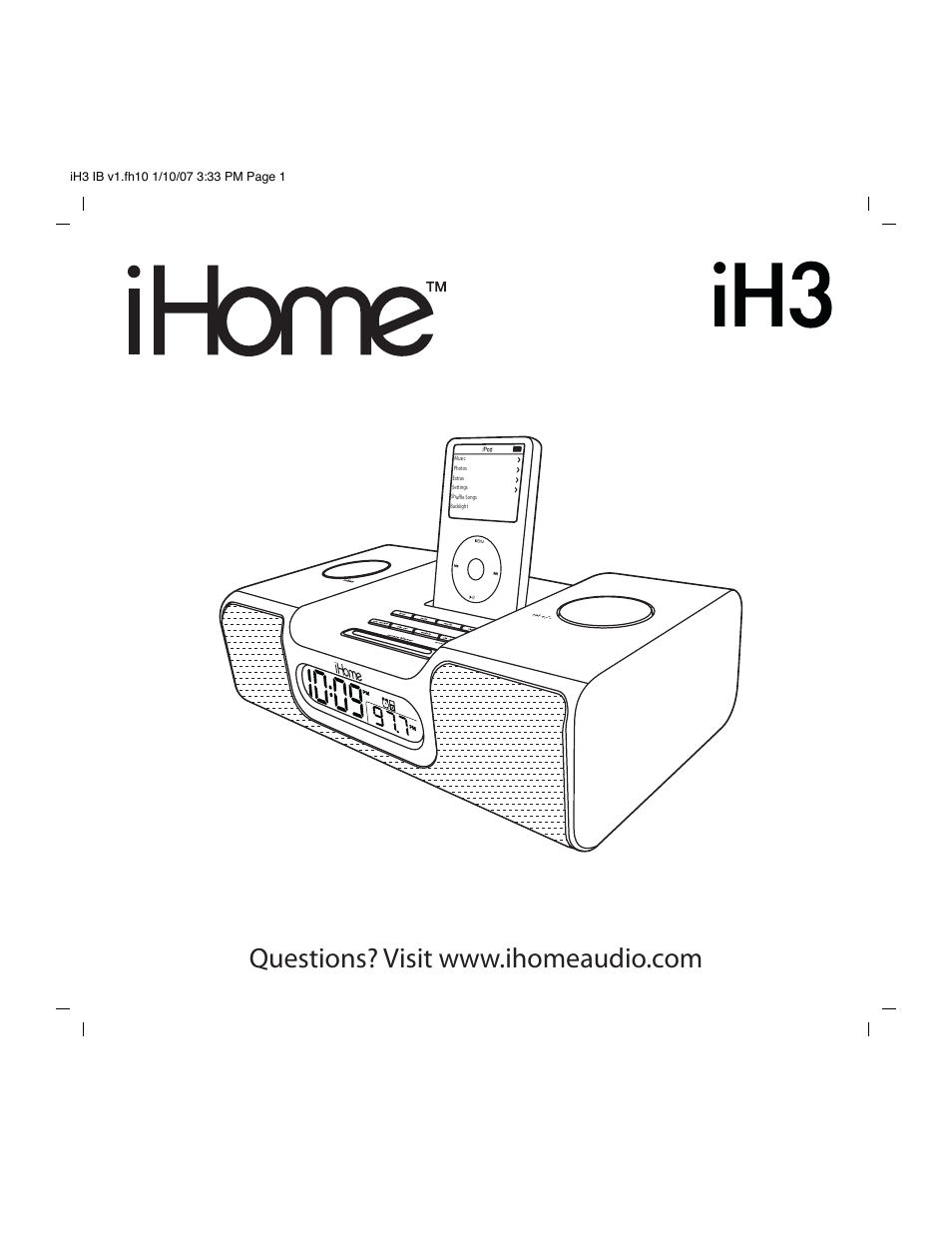 iHome iH3 User Manual | 13 pages