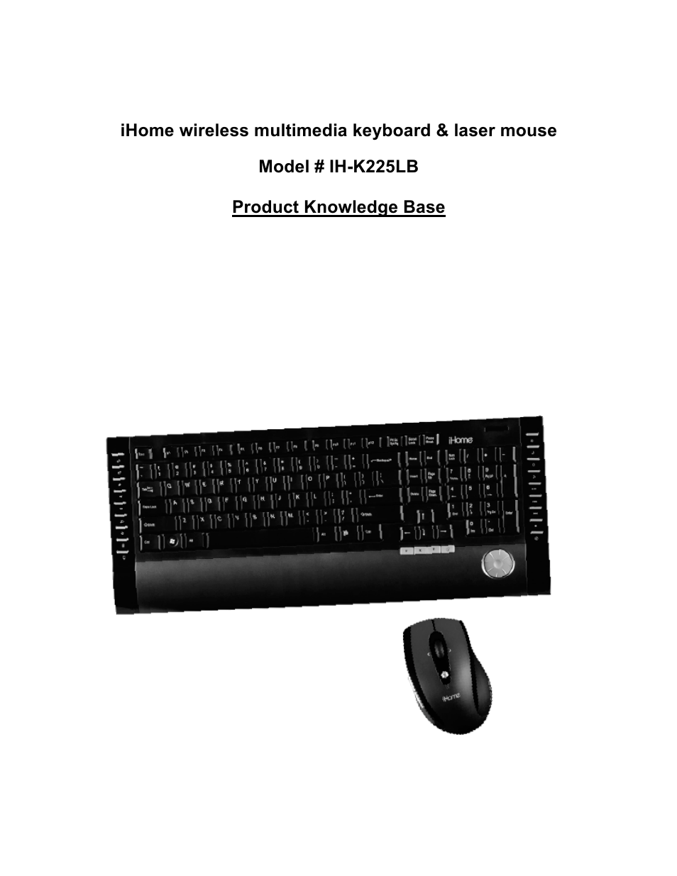 iHome IH-K225LB User Manual | 7 pages