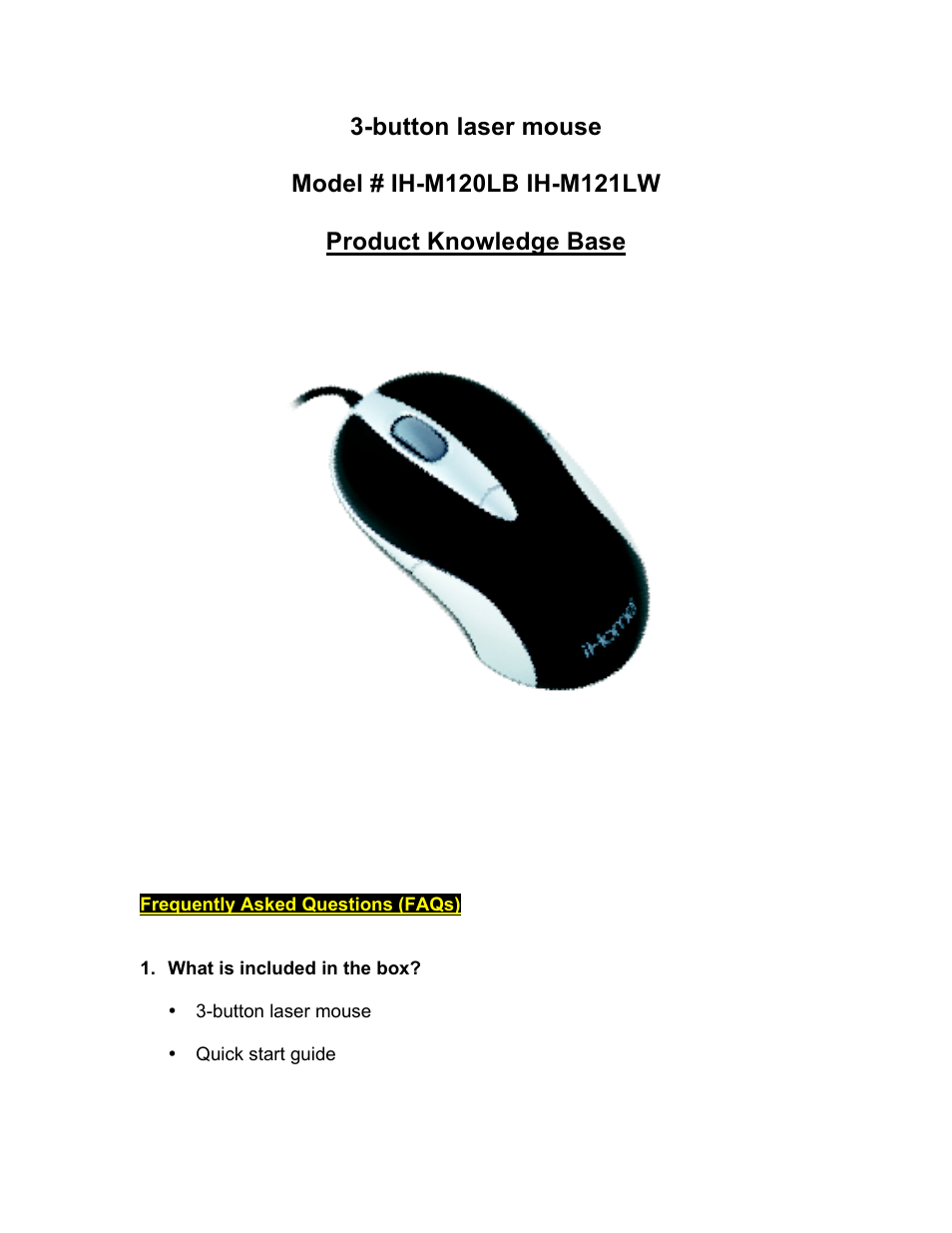 iHome IH-M120LB User Manual | 3 pages