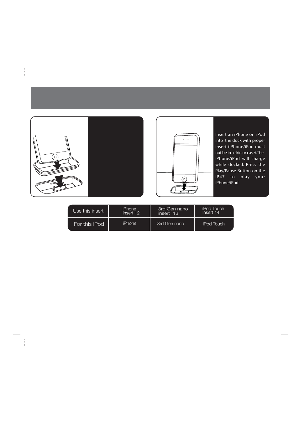 Quick start | iHome iP47 User Manual | Page 5 / 20