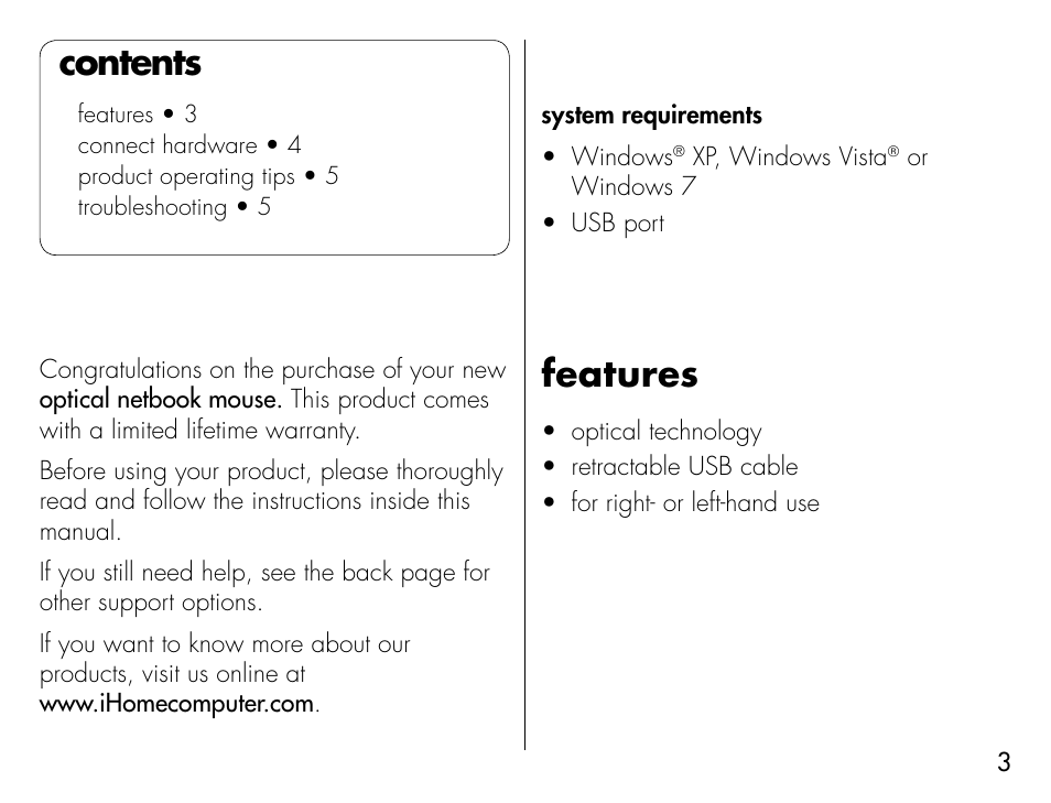 iHome IH-M152OB User Manual | Page 3 / 8