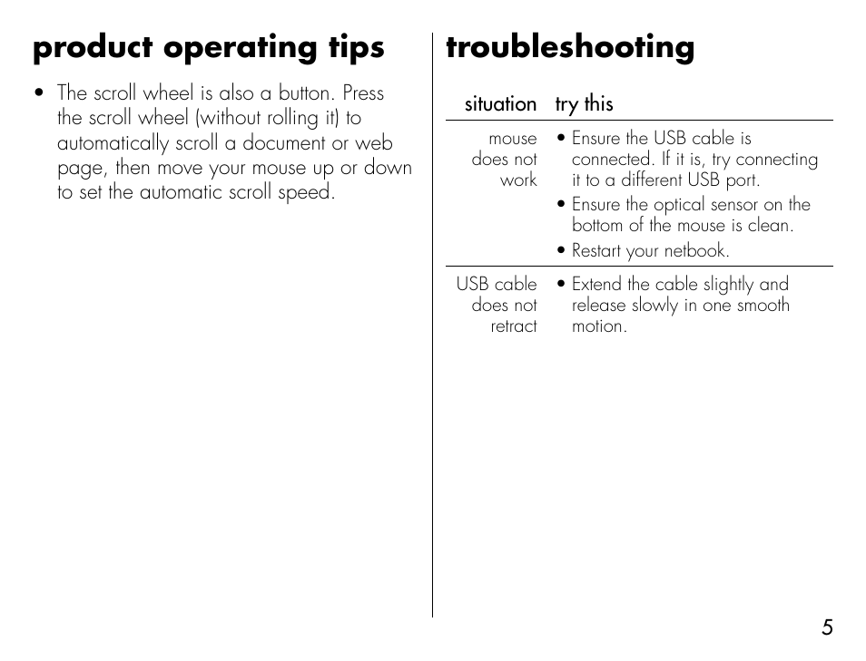 Product operating tips, Troubleshooting | iHome IH-M152OB User Manual | Page 5 / 8