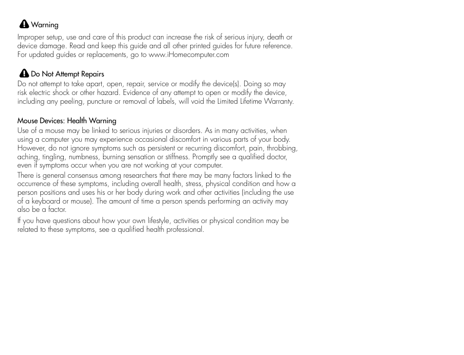 iHome IH-M152OB User Manual | Page 7 / 8