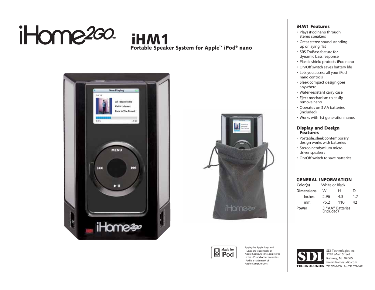 iHome iHM1 User Manual | 1 page