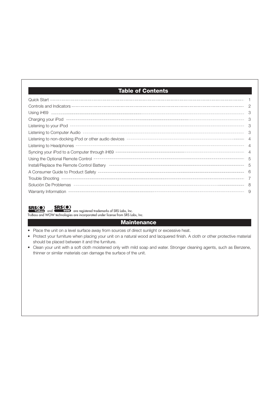 iHome iH69 User Manual | Page 2 / 12