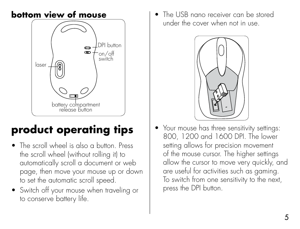 Product operating tips | iHome IH-M183ZW User Manual | Page 5 / 8