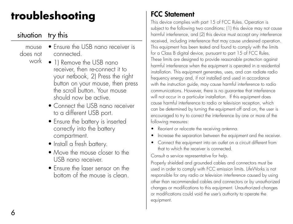 Troubleshooting | iHome IH-M183ZW User Manual | Page 6 / 8