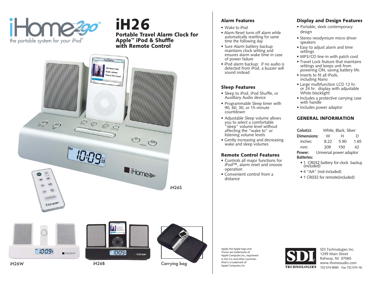 iHome iH26S User Manual | 1 page