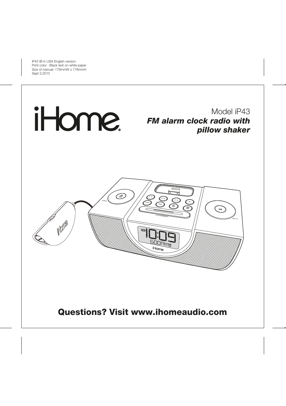 iHome IP43 User Manual | 14 pages