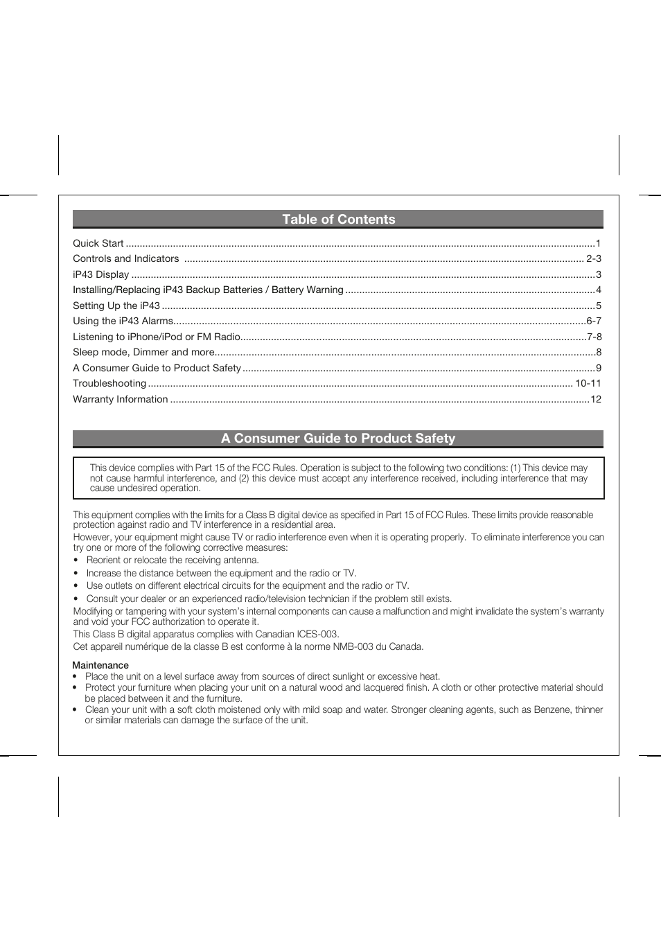 iHome IP43 User Manual | Page 2 / 14