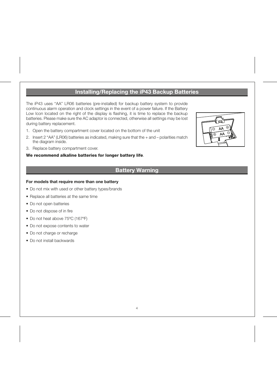 iHome IP43 User Manual | Page 6 / 14