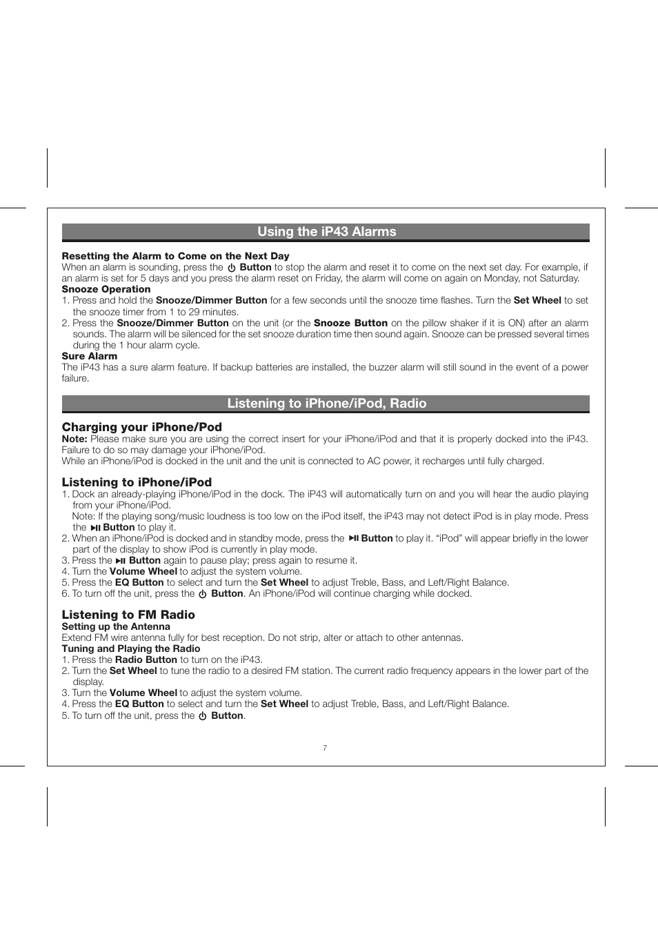 iHome IP43 User Manual | Page 9 / 14